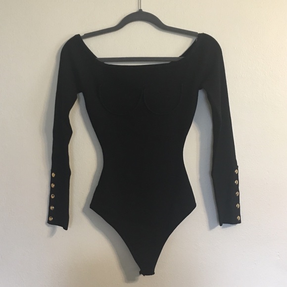 HP! 🖤 Black Off The Shoulder Bodysuit NWT - Picture 3 of 8